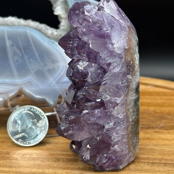 Amethyst Cluster Mini Cut Base Tower Deep Purple Shards Rainbow - Picture 2 of 9